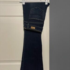 PAIGE Floral Lined Dark Blue Bootcut Jeans